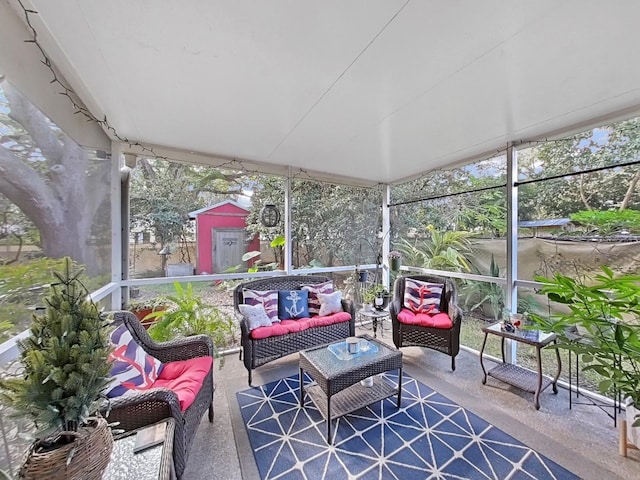 sunroom / solarium featuring a healthy amount of sunlight