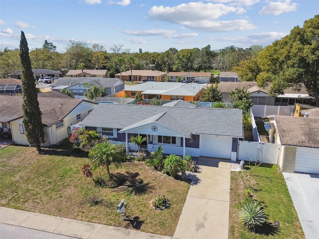 drone / aerial view with a residential view