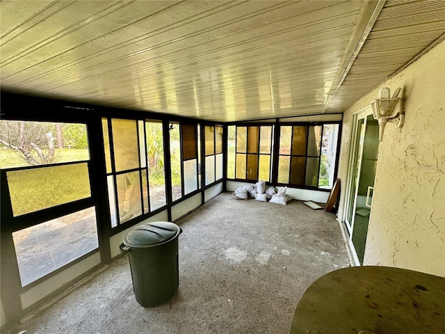 view of unfurnished sunroom