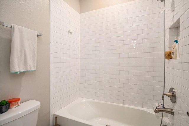 full bathroom featuring  shower combination and toilet