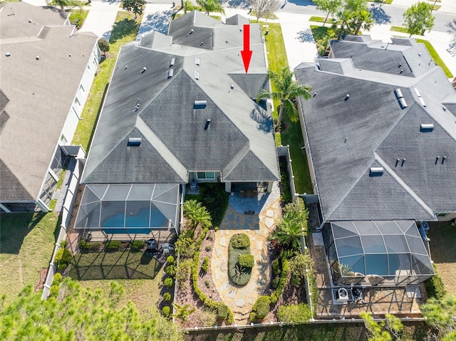 aerial view featuring a residential view