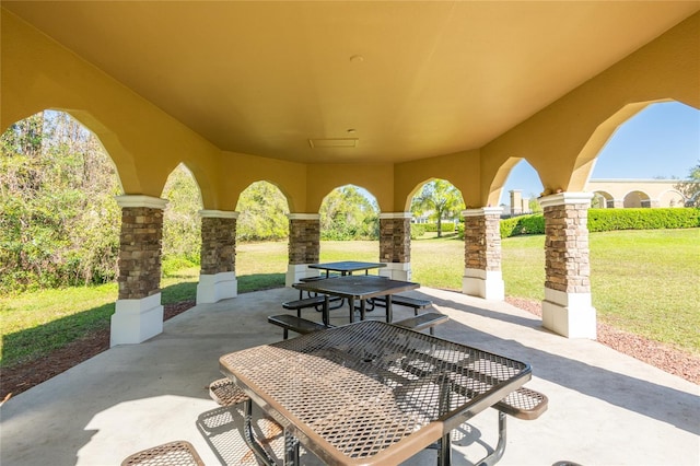 view of patio with outdoor dining space