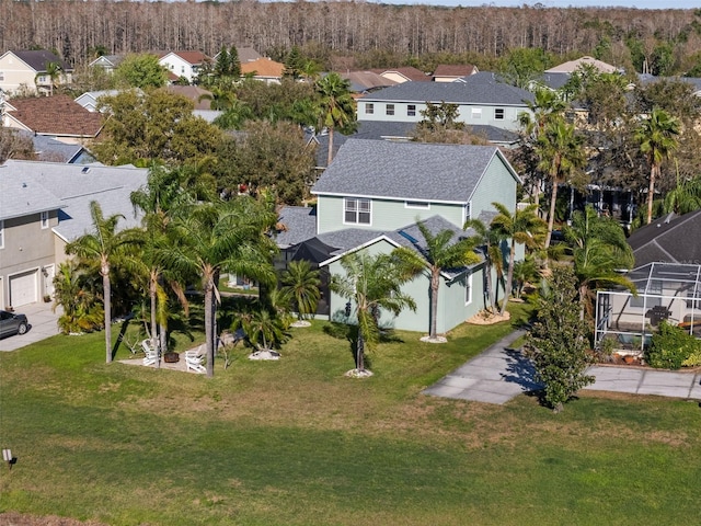 aerial view featuring a residential view