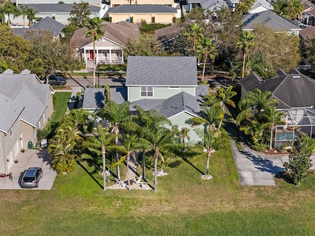 aerial view with a residential view