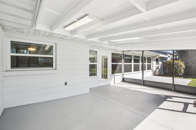 view of unfurnished sunroom