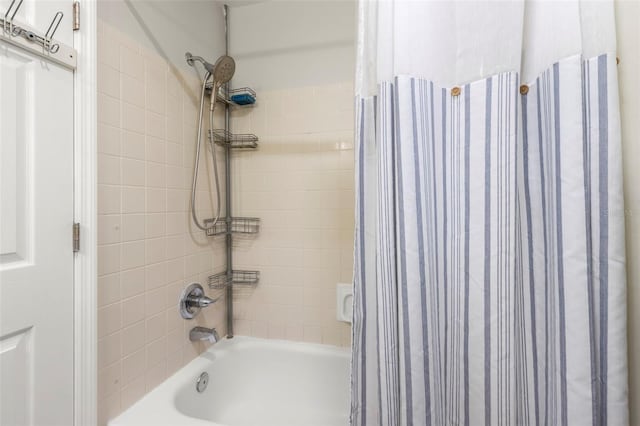 full bath featuring shower / bath combination with curtain