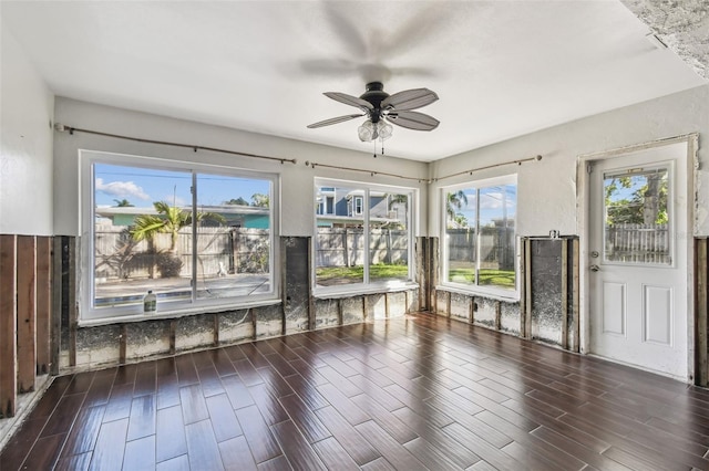 2451 Baywood Dr W, Dunedin, FL 34698 - unfurnished sunroom with a ceiling fan