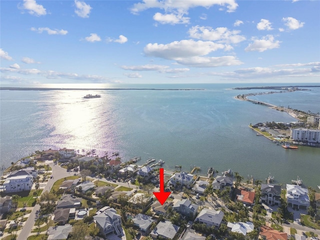 2451 Baywood Dr W, Dunedin, FL 34698 - aerial view featuring a residential view and a water view