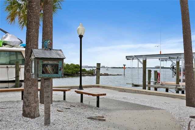 2451 Baywood Dr W, Dunedin, FL 34698 - view of dock featuring a water view and boat lift