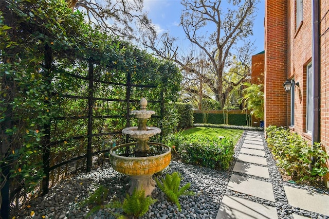 view of yard featuring fence