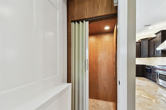 interior space featuring recessed lighting