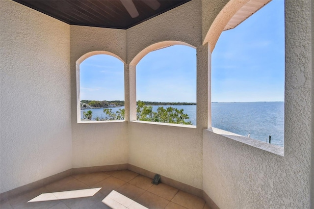 balcony with a water view