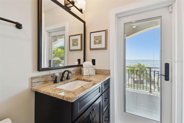 half bathroom with vanity
