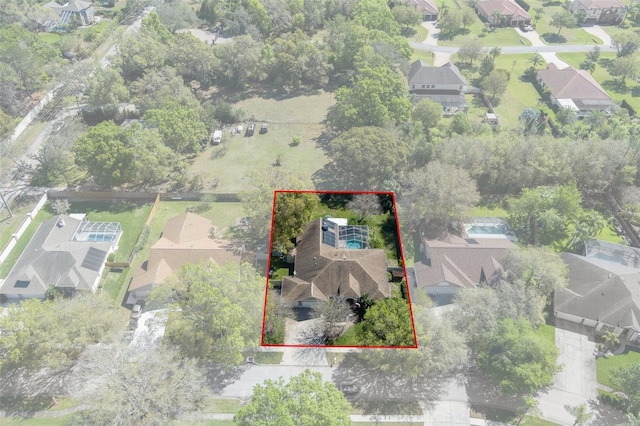 bird's eye view with a residential view