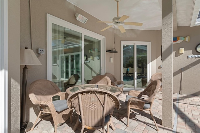 view of patio with a ceiling fan