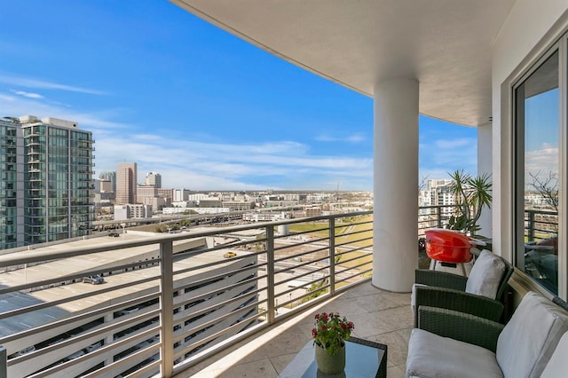 balcony with a city view