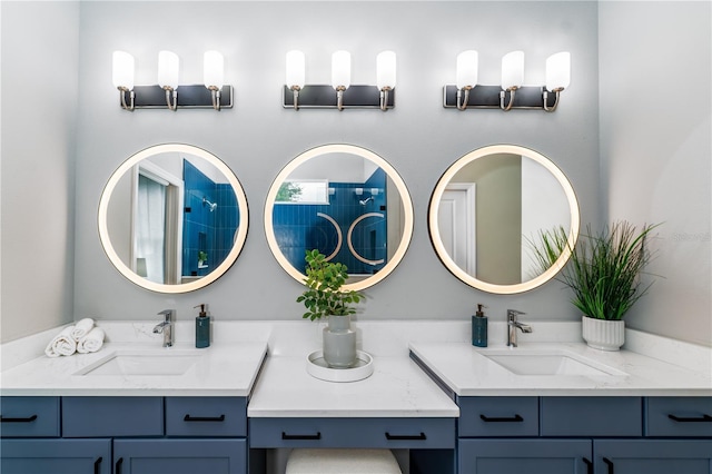901 Eagle Ln, Apollo Beach, FL 33572 - full bath with vanity and a tile shower