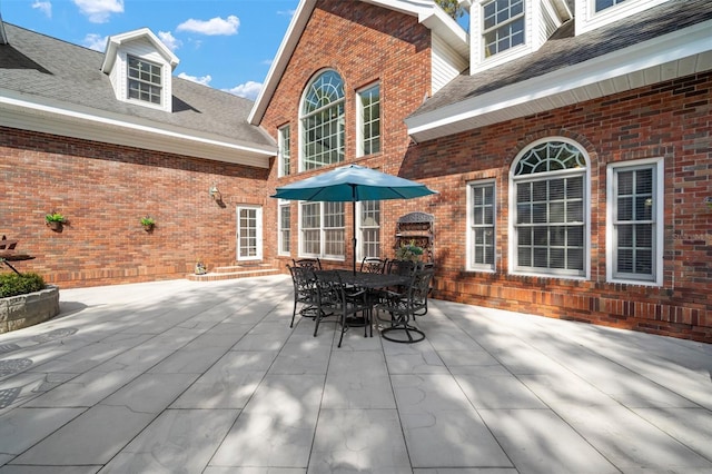 view of patio featuring entry steps