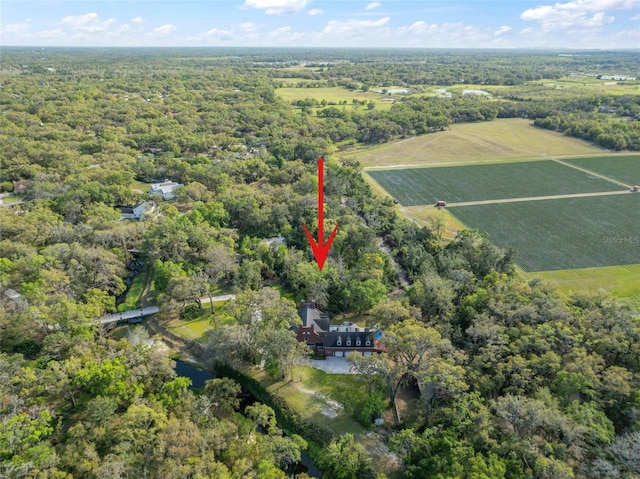 aerial view featuring a forest view