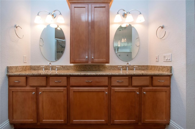 full bath featuring a sink and double vanity