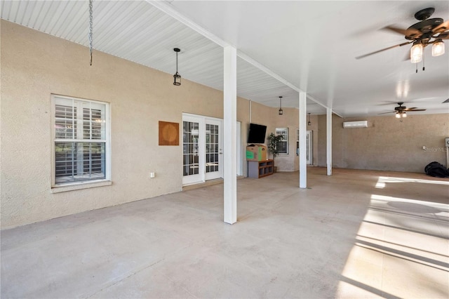 view of patio / terrace featuring french doors and a ceiling fan