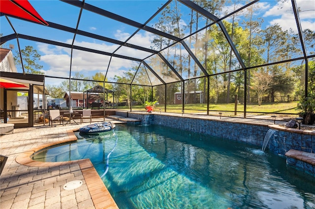 pool featuring a patio and a lanai