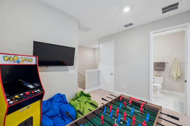 playroom with visible vents and baseboards