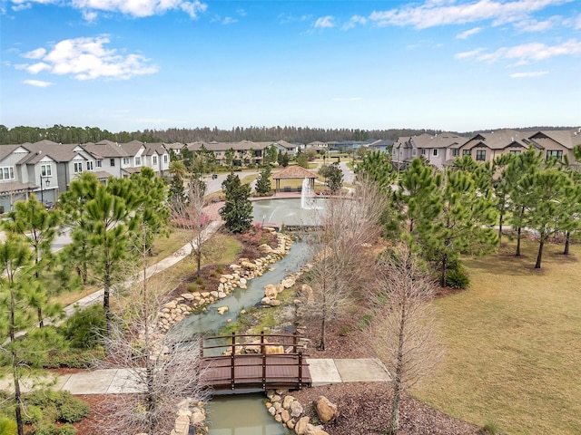 drone / aerial view with a residential view