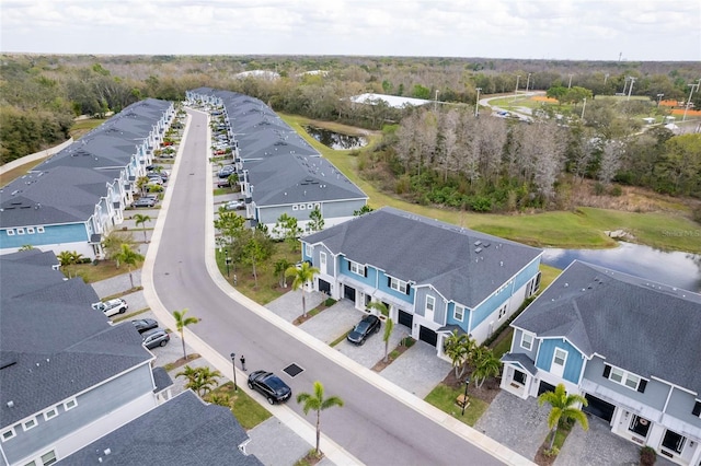 aerial view with a residential view