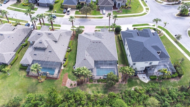 bird's eye view with a residential view