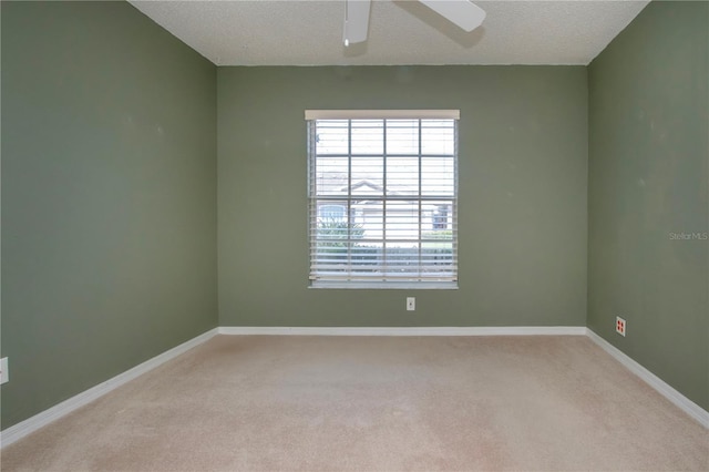 1020 New Winsor Loop Unit 46, Sun City Center, FL 33573 - unfurnished room with light colored carpet, baseboards, ceiling fan, and a textured ceiling