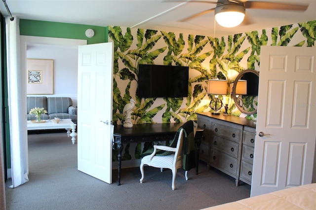 979 E Gulf Dr Unit D402, Sanibel, FL 33957 - carpeted office space with a ceiling fan