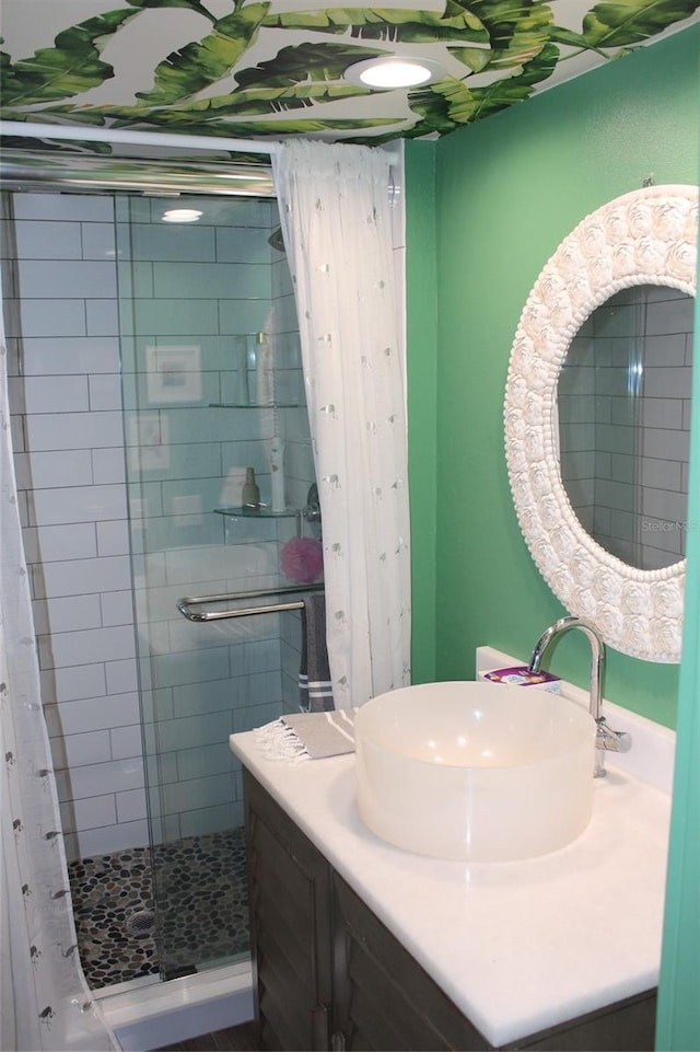 979 E Gulf Dr Unit D402, Sanibel, FL 33957 - bathroom featuring vanity and a shower stall
