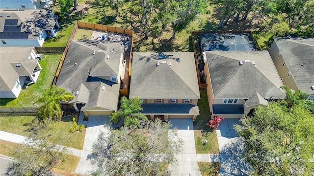 aerial view featuring a residential view