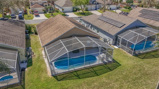 aerial view with a residential view