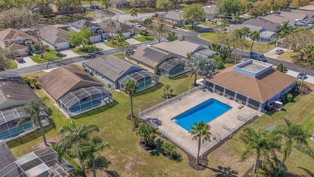 bird's eye view with a residential view