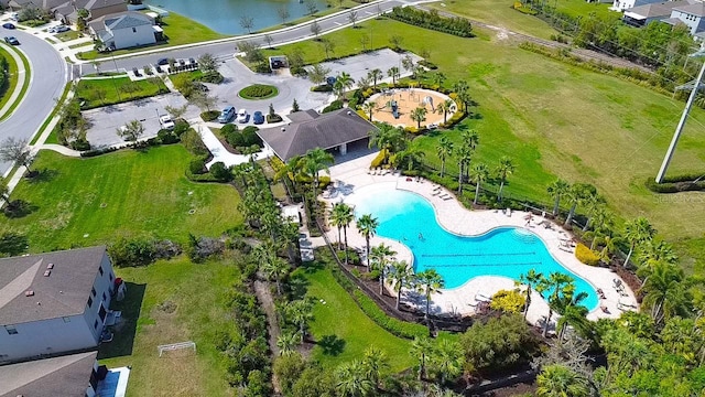 aerial view with a residential view