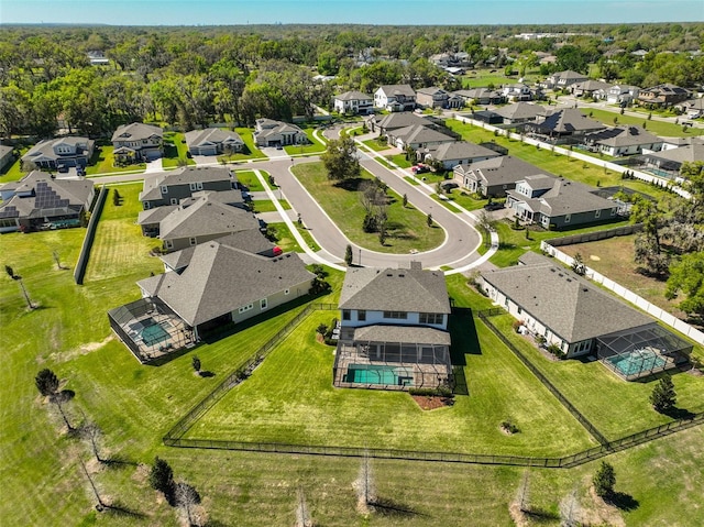 aerial view with a residential view