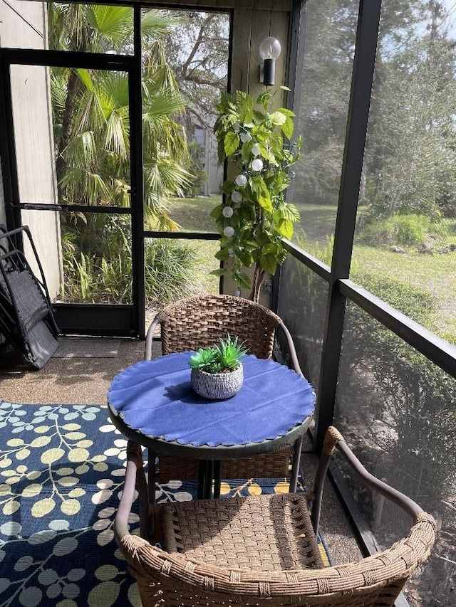 view of unfurnished sunroom