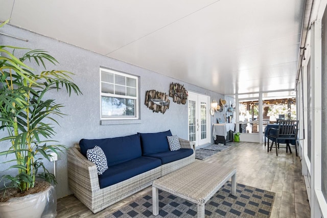 sunroom with french doors