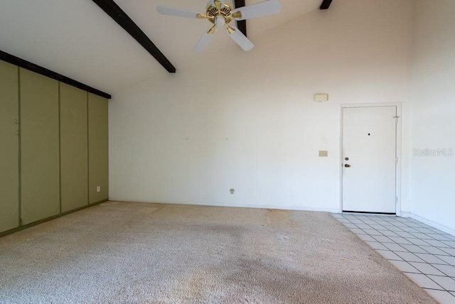 garage featuring a ceiling fan