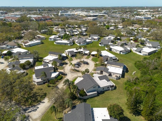 drone / aerial view with a residential view