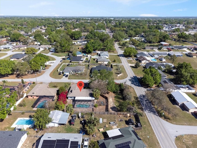 aerial view with a residential view