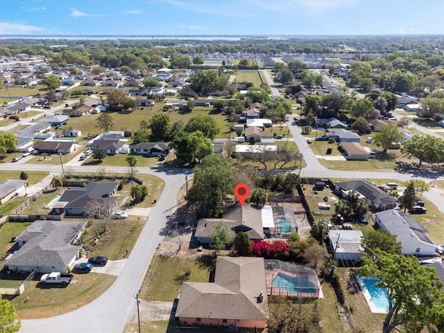 aerial view with a residential view