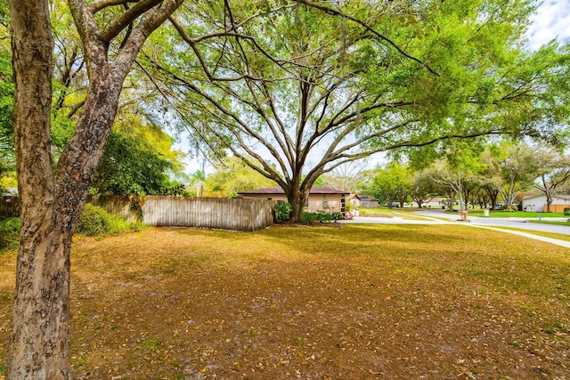 view of yard featuring fence