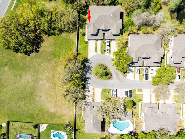 bird's eye view featuring a residential view