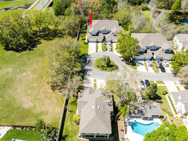 birds eye view of property featuring a residential view