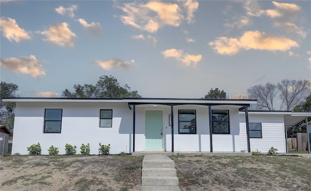 view of front of house with stucco siding