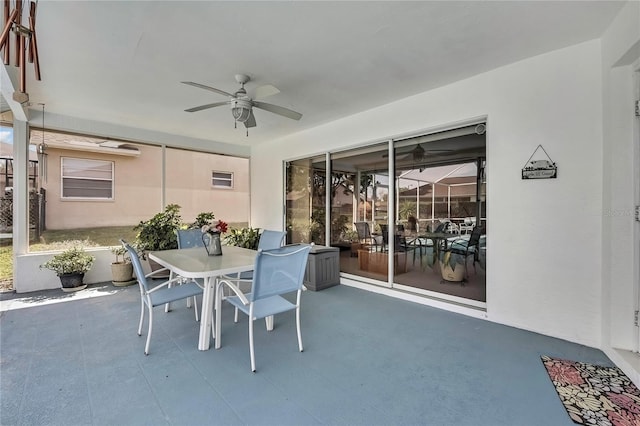3943 W Fieldwood Ct, Lecanto, FL 34461 - view of patio / terrace featuring outdoor dining space and a ceiling fan