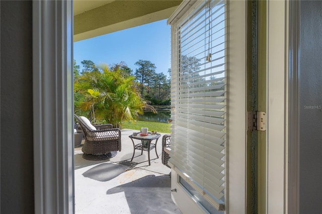 balcony with a water view